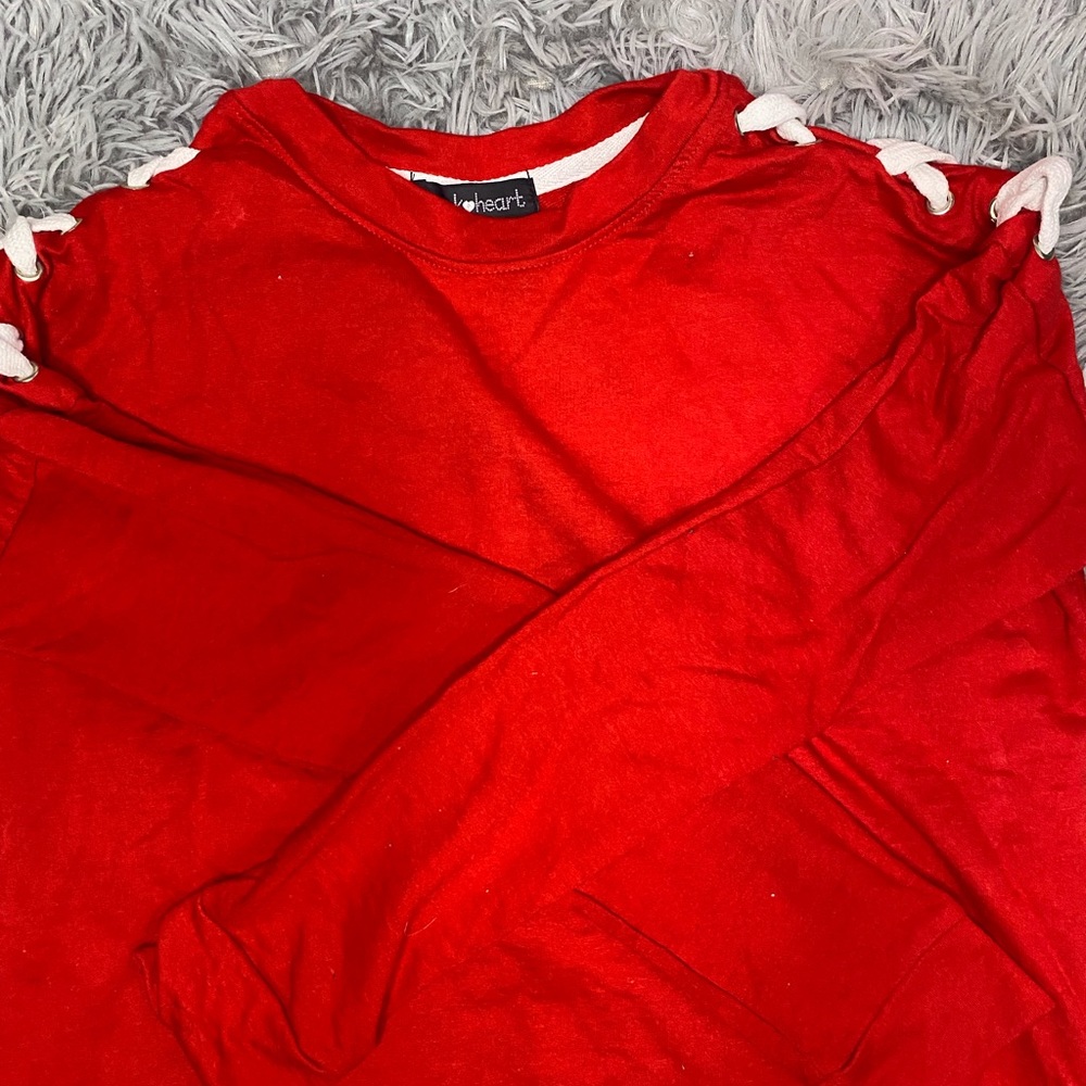 Red Cross Tie Up Shirt